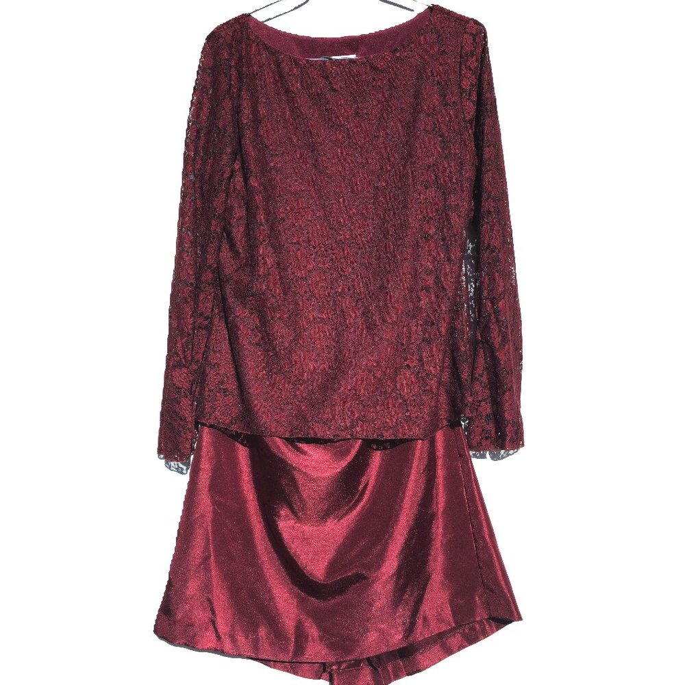 JW Treci Crimson Red 2 Pc Skirt | Lace Top SET Size 12 NWT